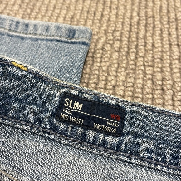 HANDPAINTED Pepe Jeans Slim Fit Mid Waist Jeans (27) - Picture 3 of 13